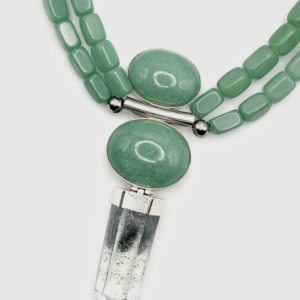 collar "esencia natural" en aventurina y cuarzo fantasma